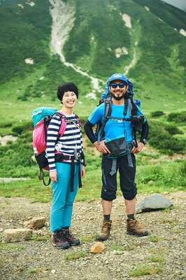 Kyoto residents Junko Moriya (left) and Naoya Kawaguchi