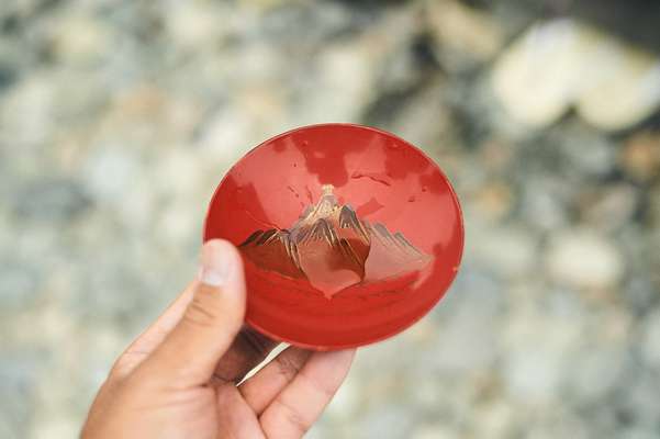 Oyama Shrine’s saké cup for pilgrims