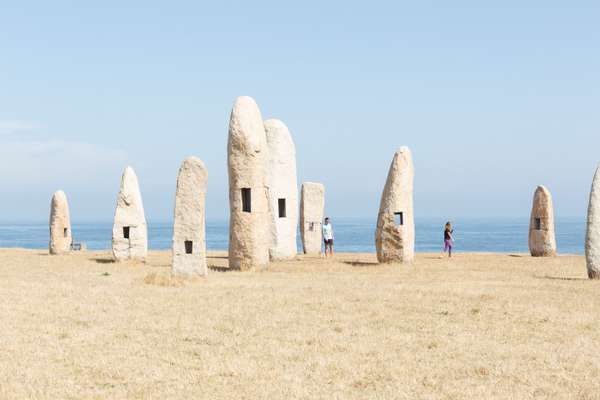 Manolo Paz’s oceanside work ‘Menhirs for Peace’