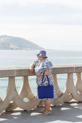 Resting on the promenade