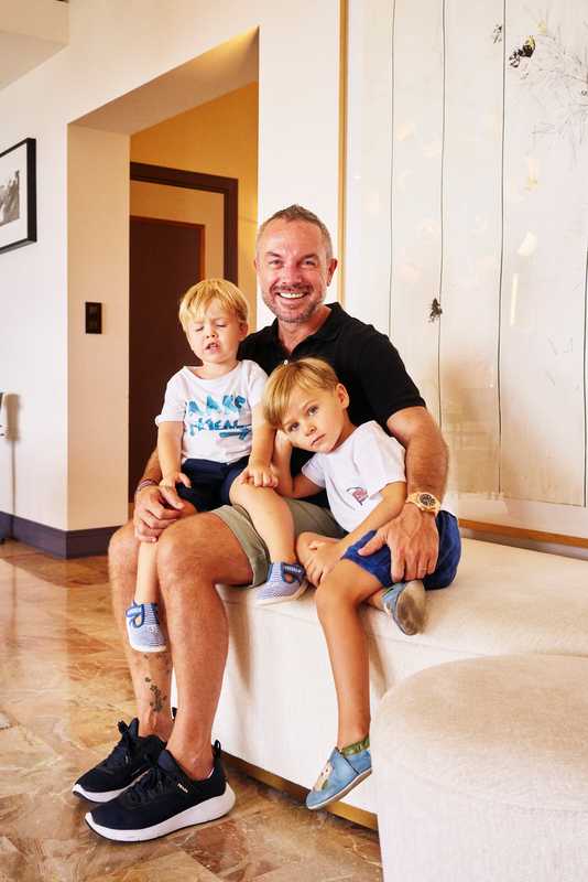 Riccardo Giraudi with his children  
