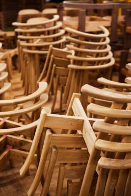 Chairs in the workshop in Asahikawa 