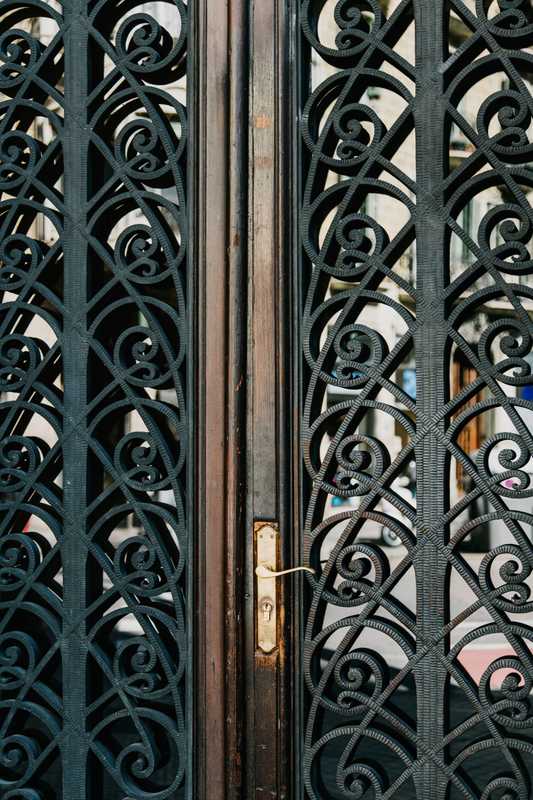 One of two principal entrances