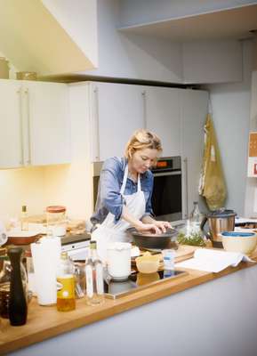 Working in the test kitchen 