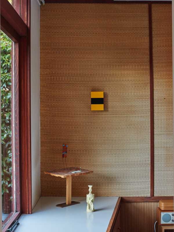 Tatami covers the walls of the master bedroom