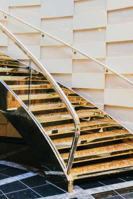 One of the ship’s Swarovski staircases