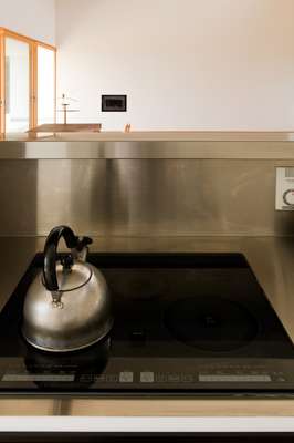 Stainless steel kitchen work surfaces