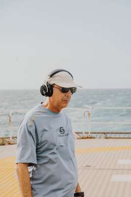 Captain Carlos García Rodríguez doing his daily exercise