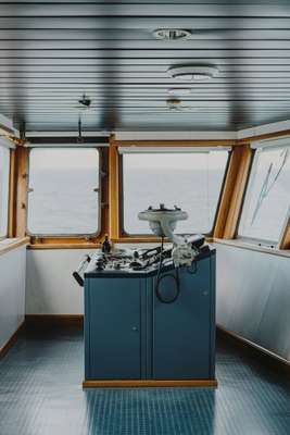 Portside control panel on the bridge 