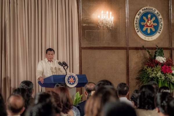 President Duterte at the armed forces 0ath-taking ceremony, Malacañan Palace 