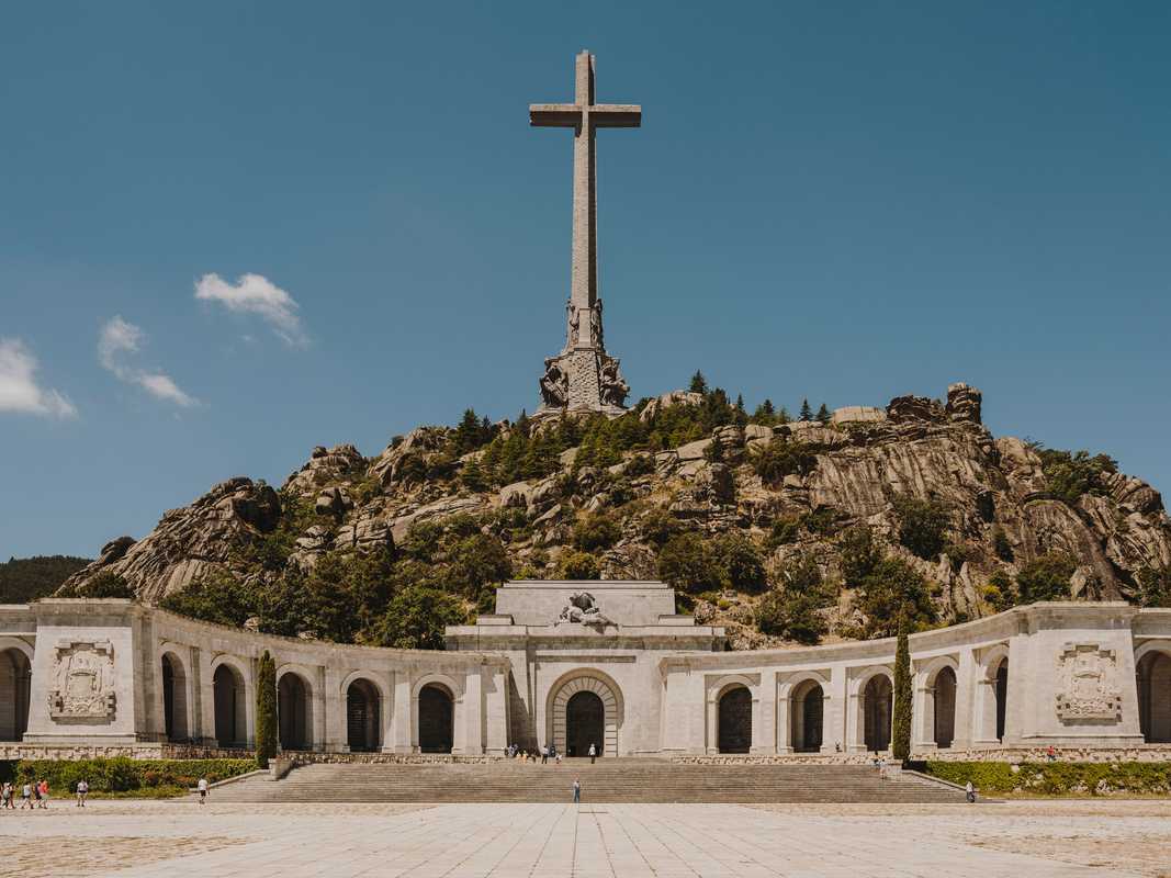 The 130-metre-tall cross above the basilica housing Franco’s grave 