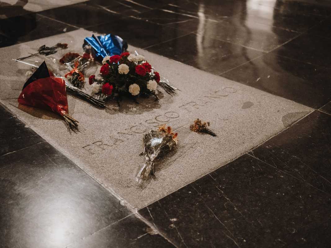 The fascist dictator’s bouquet-covered tomb