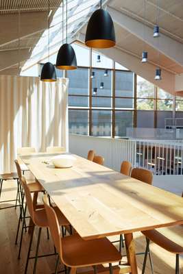 Staff breakout areas feature Vitra bar stools 