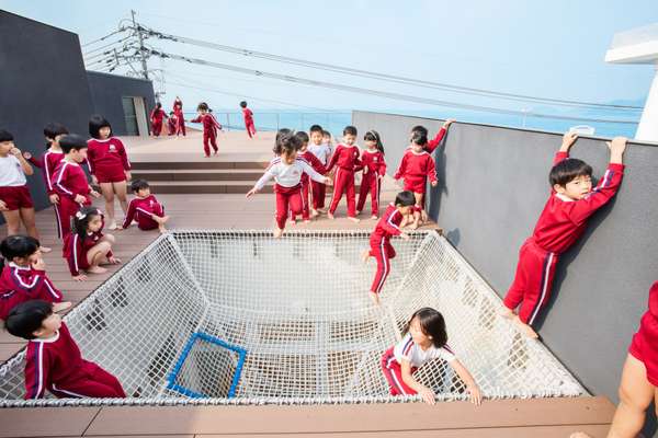 Rooftop recreation area, complete with scenic view