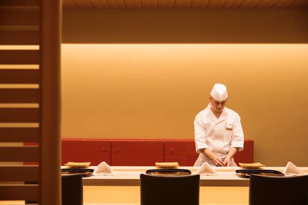 Chef at work in Yamazato Restaurant