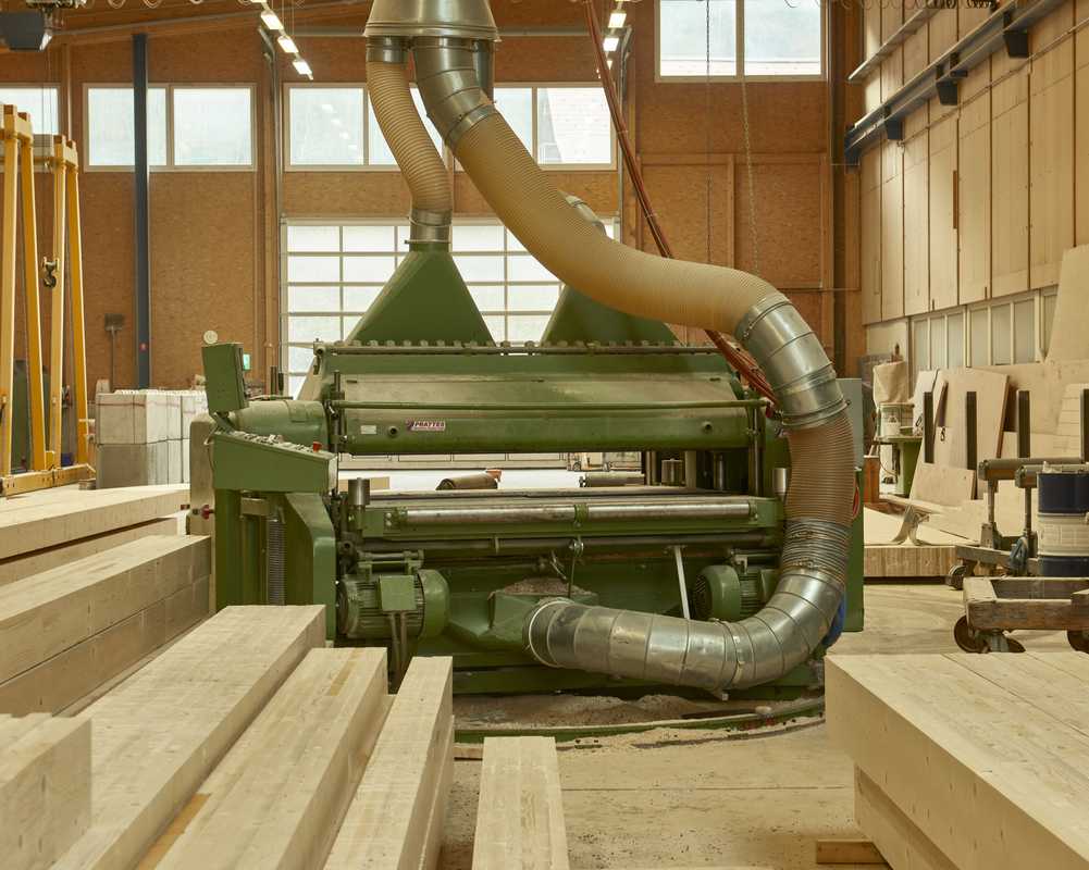 Giant planer to bring planks into shape before assembly