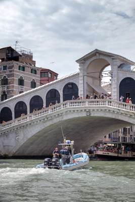 Beneath Rialto bridge 