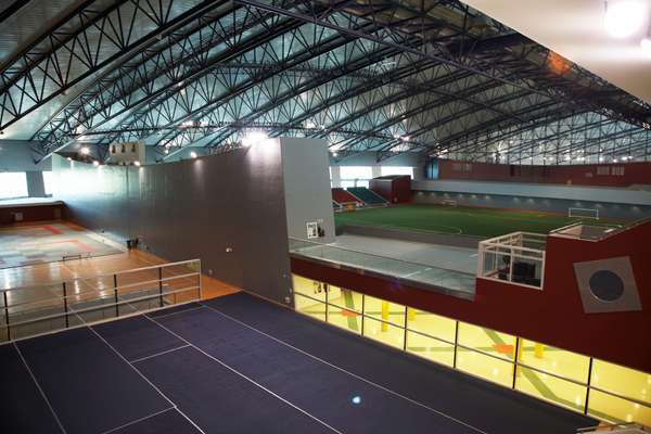 Some of Aspire’s courts and the indoor football pitches