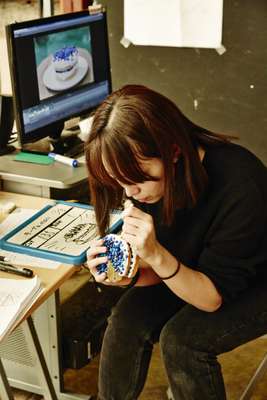 Retouching a prop cake