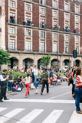 Concert-goers gather in the Zócalo