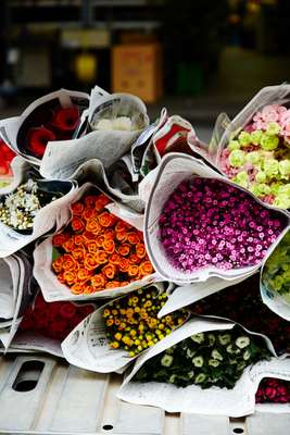 Chrysanthemums, roses and carnations are top sellers