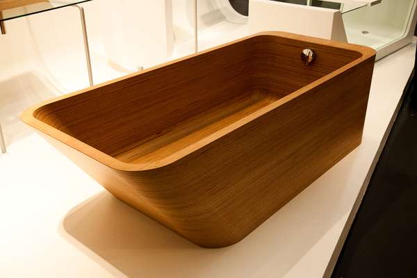 Abby bathtub by Plavis Design in teak or cedar  