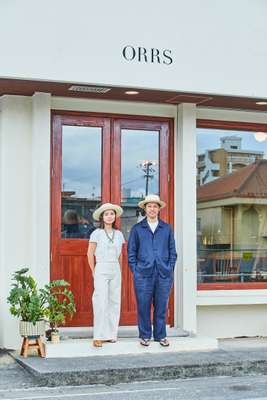 Wakako and Yosuke Sato at their shop in Chatan