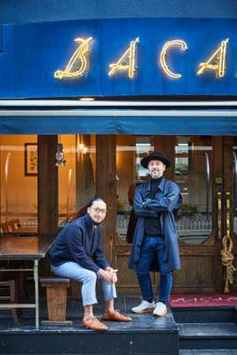 Dapper chefs at pizzeria Bacar, owner Daisuke Nakamura (on right) and Chikara Matsumoto