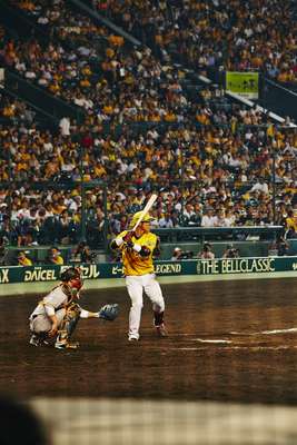 Tigers’ Naomasa Yokawa in the batter’s box