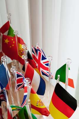 Flags for use in the  dining area