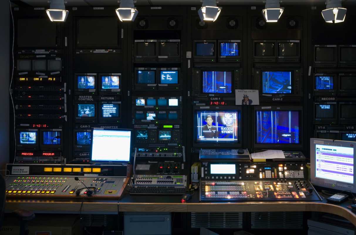 A broadcast control suite at the Pentagon Channel