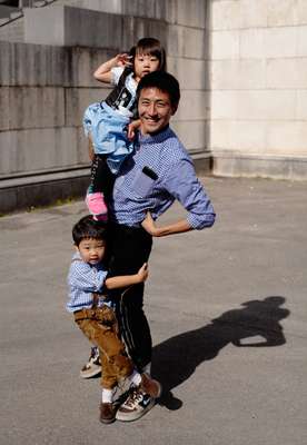 Happy family at Oktoberfest