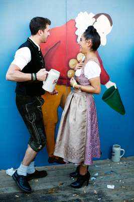 Couple who just met at Oktoberfest