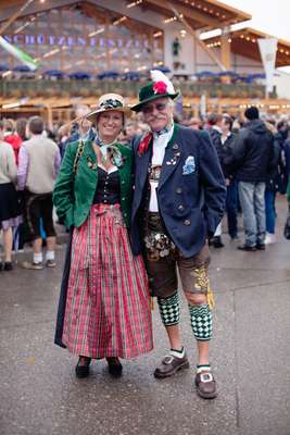 Elke and Hubert Buchner, retired couple at Oktoberfest
