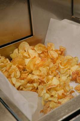 Crisps fresh from the fryer