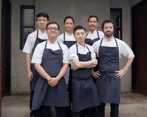 Richie Lin (front row, centre) with his Mume kitchen team 