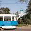 Soviet-era trams in central Daugavpils
