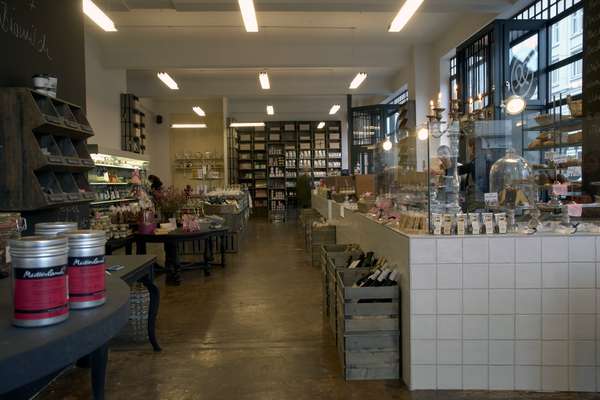 A touch of Heimat kitsch graces the deli’s interior