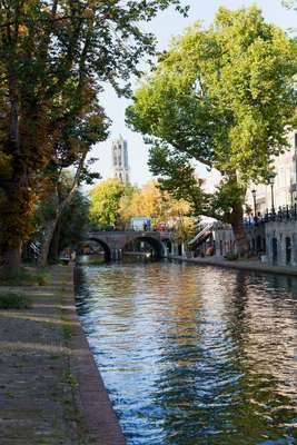 Oudegracht, or Old Canal, runs through the centre of Utrecht 