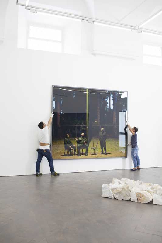 Hanging a Jeff Wall photograph