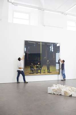 Hanging a Jeff Wall photograph