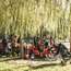 Family picnic at the Parc del Centre del Poblenou