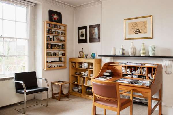 Stradling’s desk and study room 