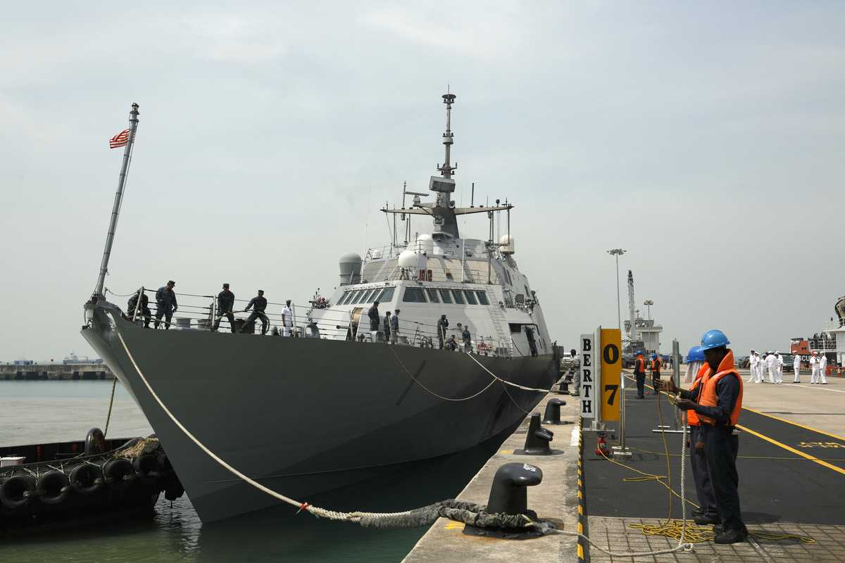 The ‘Freedom’ docks at Changi Naval Base