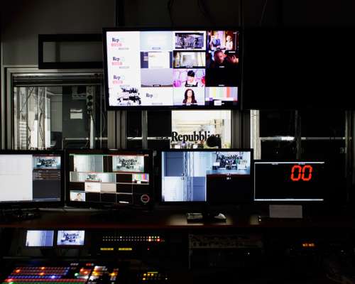 Control room in online video news department