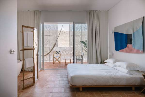 Guest bedroom in the new building of the hotel