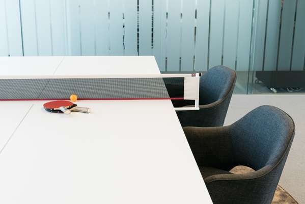 Ping-pong table in the boardroom