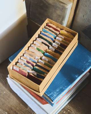 Materials at Pierre Yovanovitch’s studio 