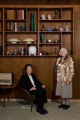 The original hostesses of the coffee bar, Gunvor Birgit Hole (left) and Agnes Brudeli