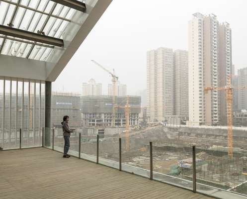 Looking out over construction in Xi’an’s Hi-Tech Development Zone 